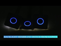 سوئیچ غشایی دکمه فشاری برجسته روشن خاموش سوئیچ غشای نور پس زمینه محکم